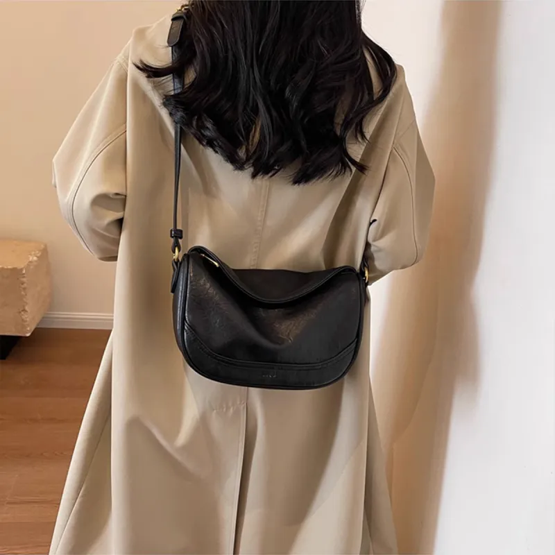 PT'SON Synthetic Leather Crossbody Bag Shoulder Bag Dumpling Bag Regular Women's Coffee/Khaki/Black-16