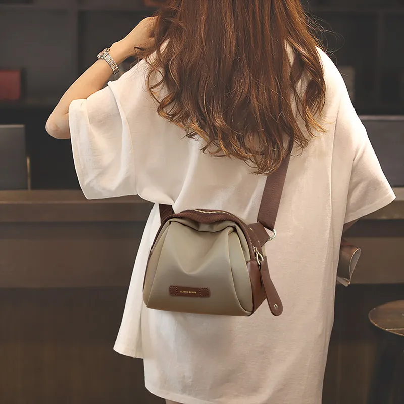 PT'SON Fabric Shoulder Bag, Crossbody Bag, Fanny Pack, Sling Bag Regular Women's Khaki-1