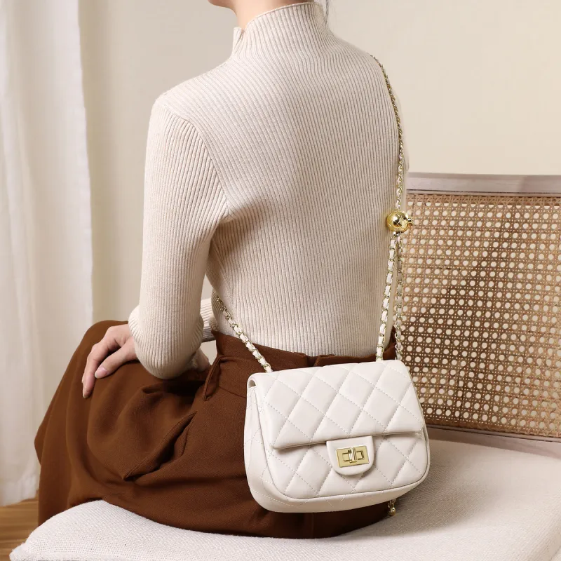 PT'SON Cow Leather Patchwork Synthetic Leather Shoulder Bag Crossbody Bag Regular Women's Black-9