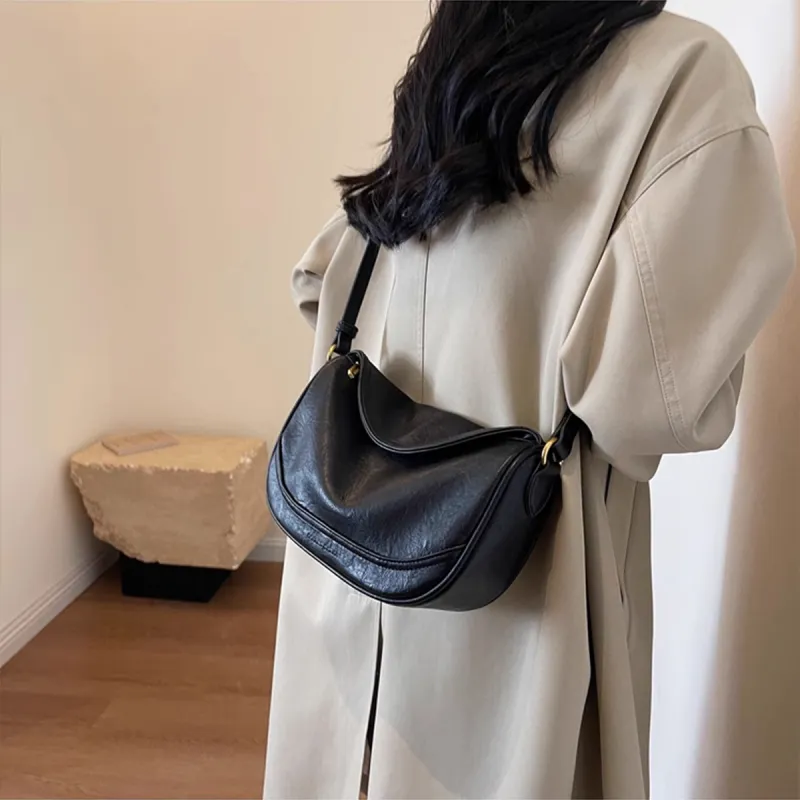 PT'SON Synthetic Leather Crossbody Bag Shoulder Bag Dumpling Bag Regular Women's Coffee/Khaki/Black-14