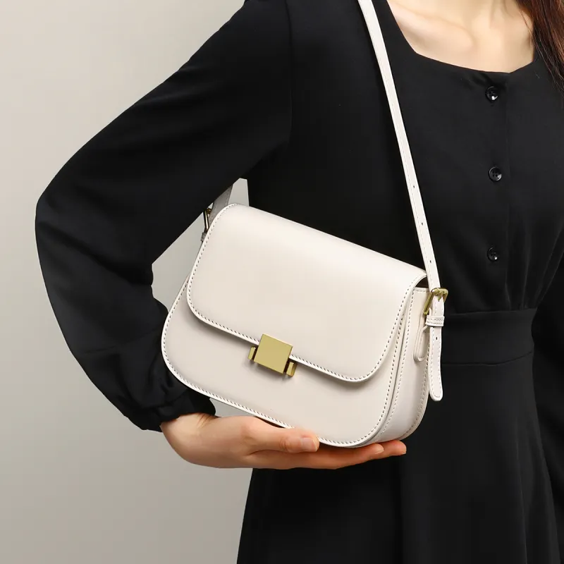 PT'SON Cow Leather Small Square Bag, Underarm Crossbody Bag, Shoulder Bag Regular Women's Multicolor-18