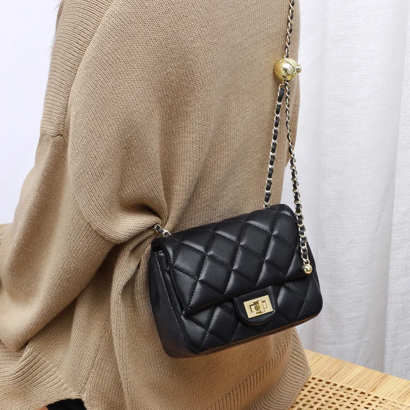 PT'SON Cow Leather Patchwork Synthetic Leather Shoulder Bag Crossbody Bag Regular Women's Black-13