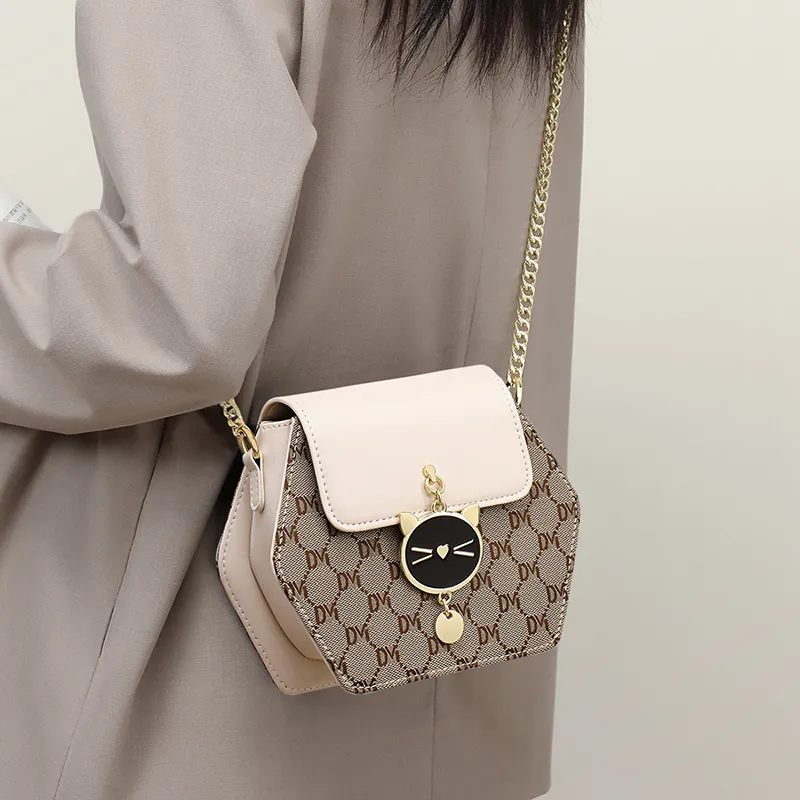PT'SON Synthetic Leather Shoulder Bag, Crossbody Bag, Hexagonal Bag Regular Women's Multicolor-1