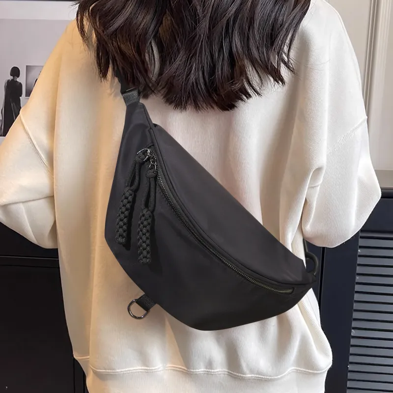 PT'SON Fabric Shoulder Bag, Crossbody Bag Regular Unisex Black-1