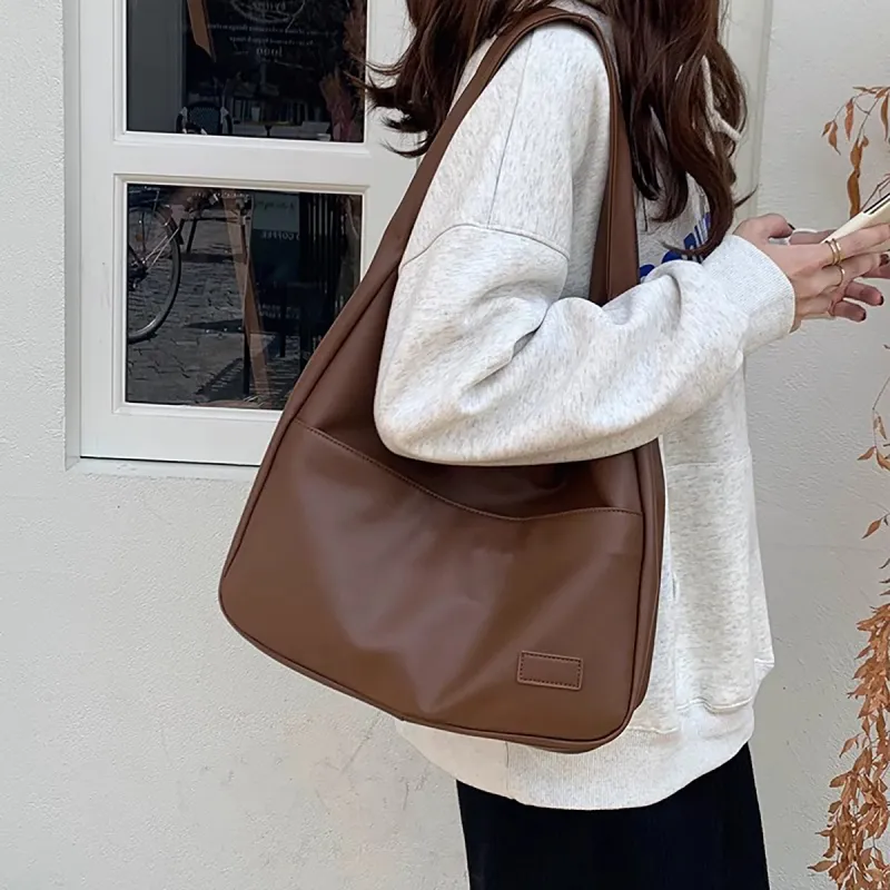 PT'SON Synthetic Leather Portable Underarm Shoulder Bag Regular Women's Brown-4