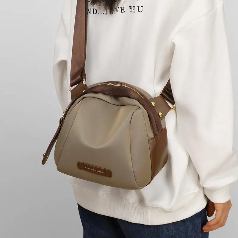 PT'SON Fabric Shoulder Bag, Crossbody Bag, Fanny Pack, Sling Bag Regular Women's Khaki-4