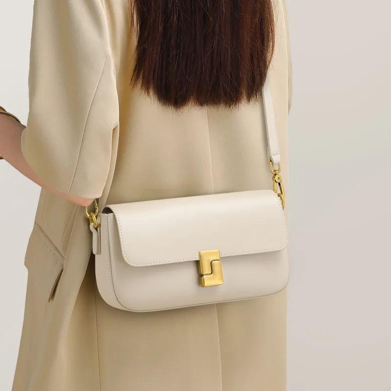 PT'SON Synthetic Leather Small Square Bag, Shoulder Bag, Crossbody Bag Regular Women's Milkshake White-4