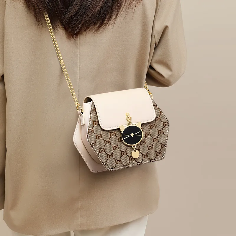 PT'SON Synthetic Leather Shoulder Bag, Crossbody Bag, Hexagonal Bag Regular Women's Multicolor-3