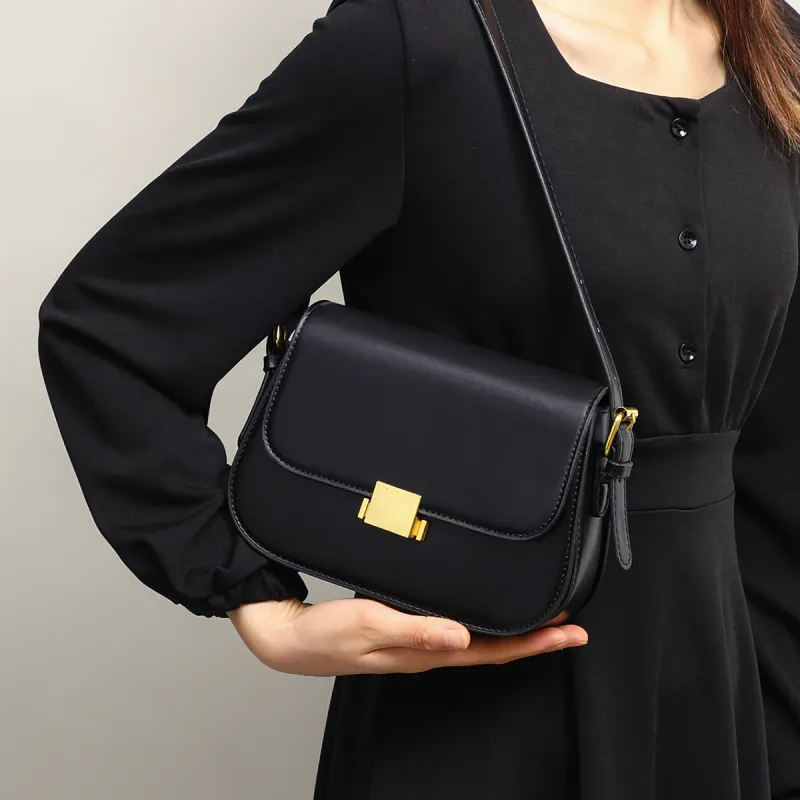 PT'SON Cow Leather Small Square Bag, Underarm Crossbody Bag, Shoulder Bag Regular Women's Multicolor-10