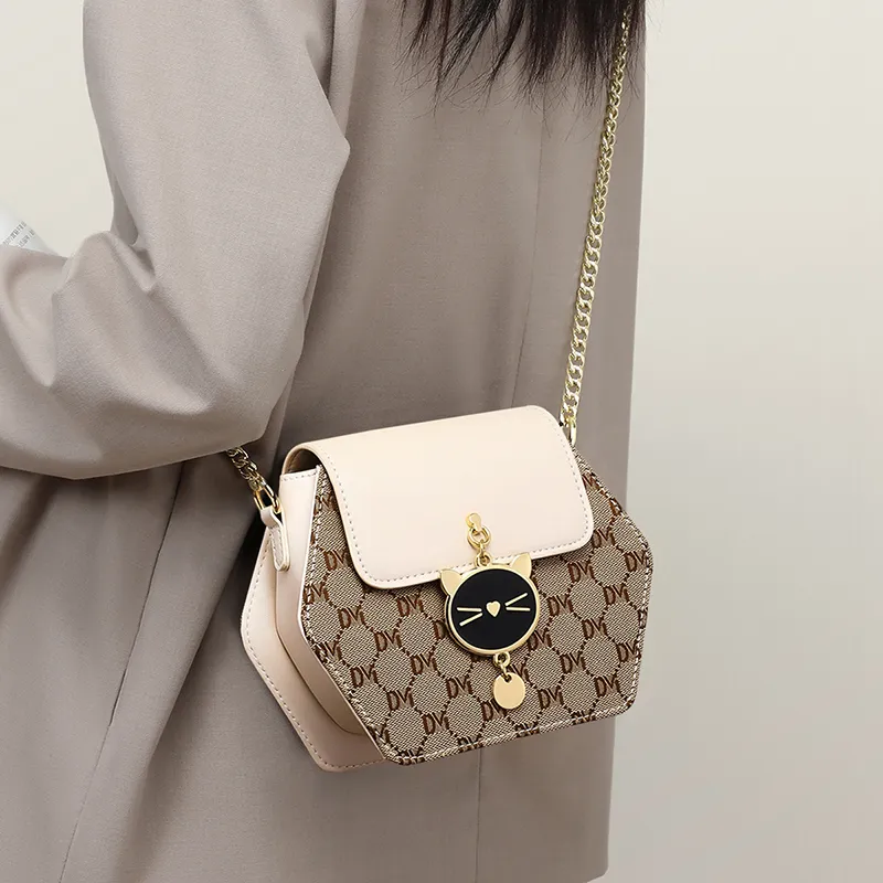 PT'SON Synthetic Leather Shoulder Bag, Crossbody Bag, Hexagonal Bag Regular Women's Multicolor-4