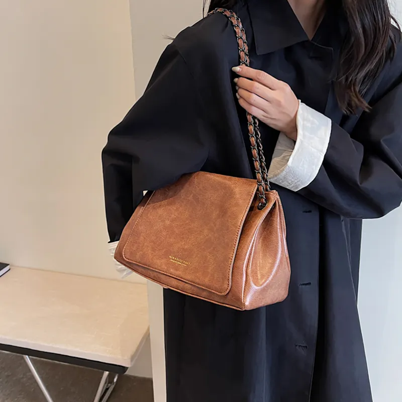 PT'SON Synthetic Leather Crossbody Underarm Tote Shoulder Bag Regular Women's Coffee-6