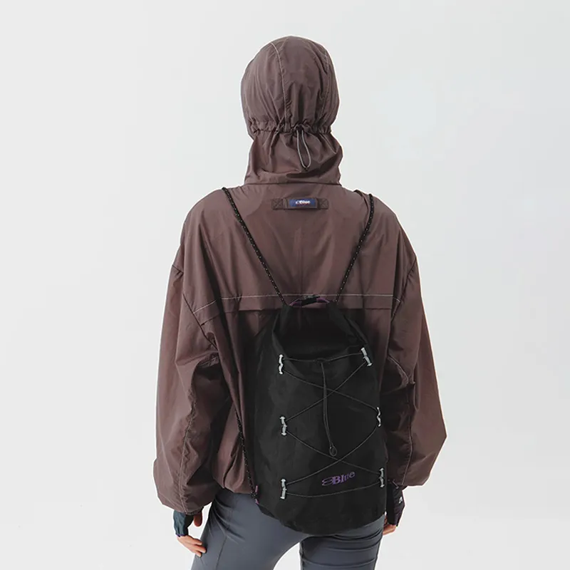 LANQI Polyamide Backpack Large Size Unisex Purple/Black/White-13