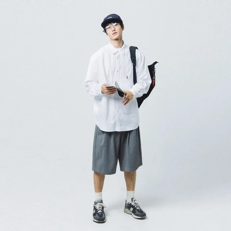 LANQI Casual Shorts Unisex Heather Gray-2