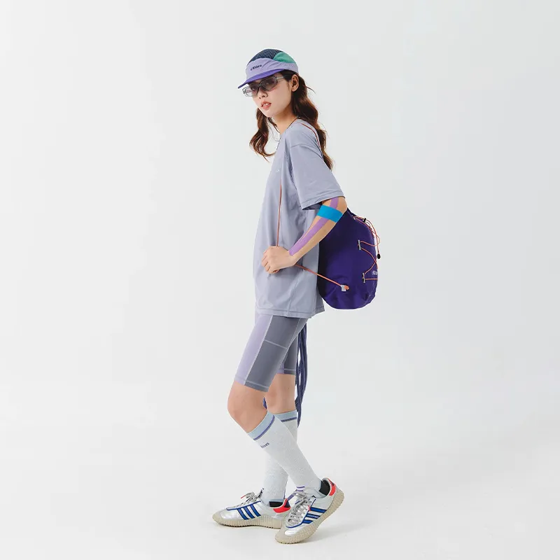 LANQI Polyamide Backpack Large Size Unisex Purple/Black/White-3