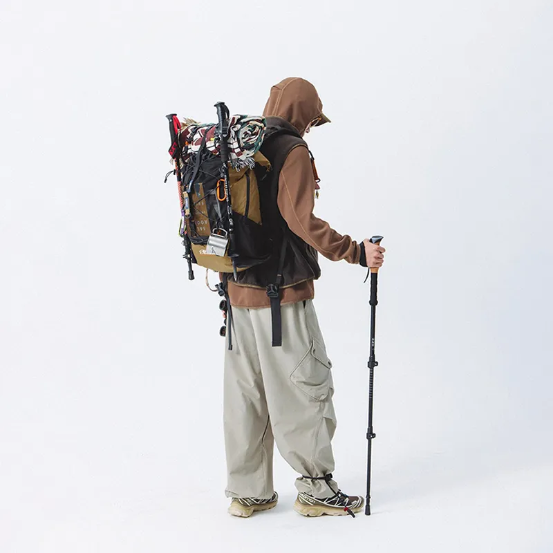 LANQI Polyamide Mountaineering Bag Backpack Regular Unisex Dark Purple & Black/Brown Yellow & Black-9