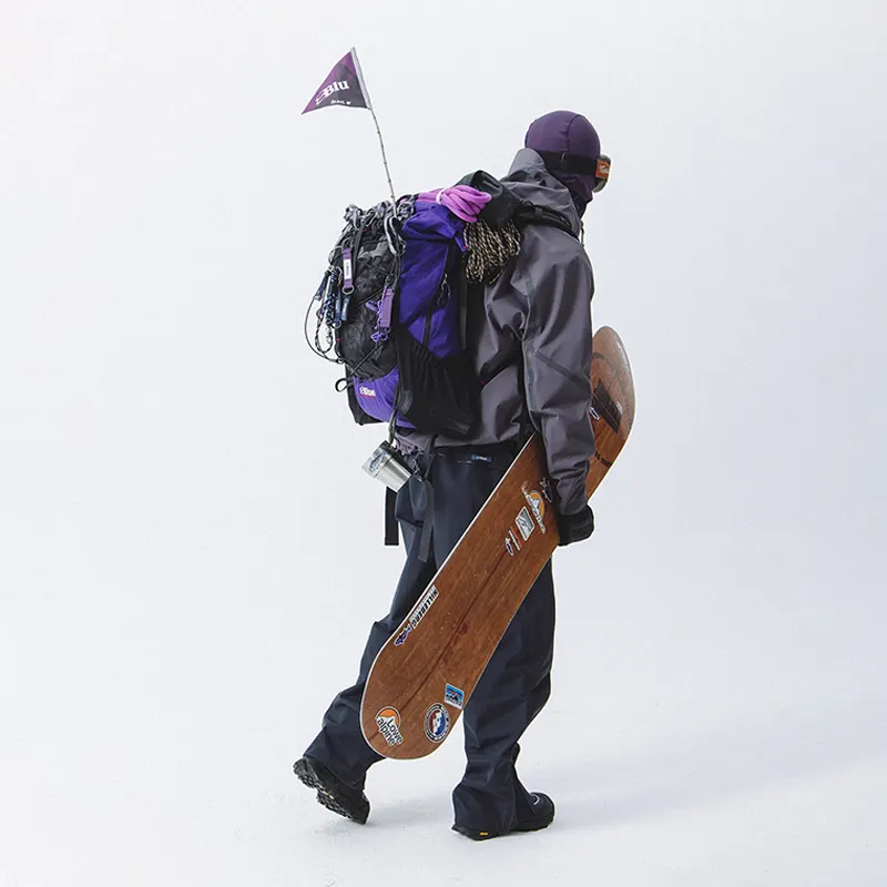 LANQI Polyamide Mountaineering Bag Backpack Regular Unisex Dark Purple & Black/Brown Yellow & Black-5