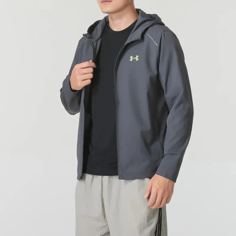Under Armour Jackets Coats Men's Gray Comes With Necklace-2