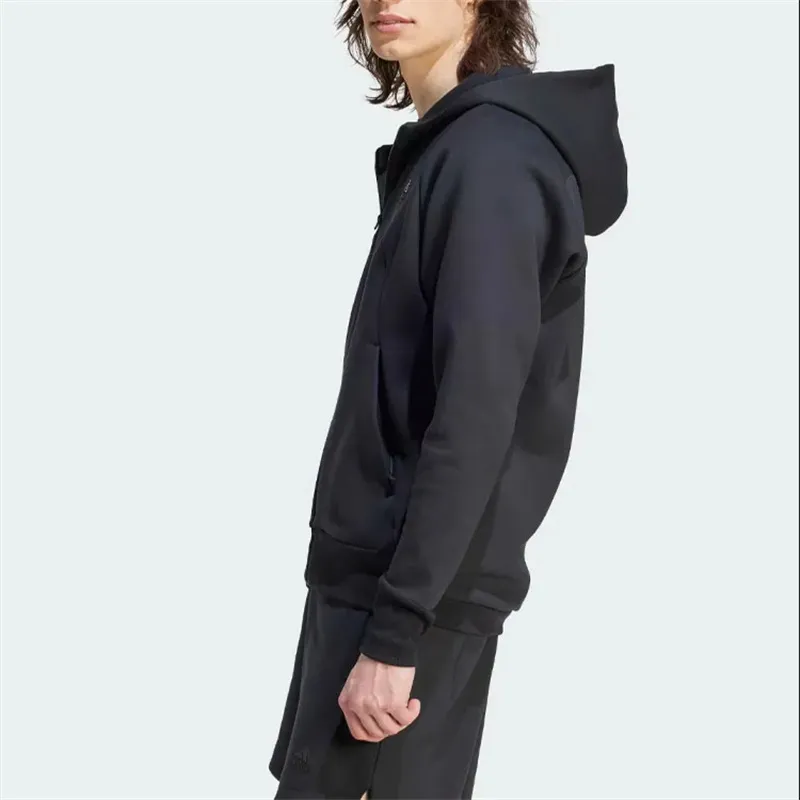 Adidas Adidas SS23 Z.N.E. Series Jackets Coats Unisex Black Comes With Necklace-3