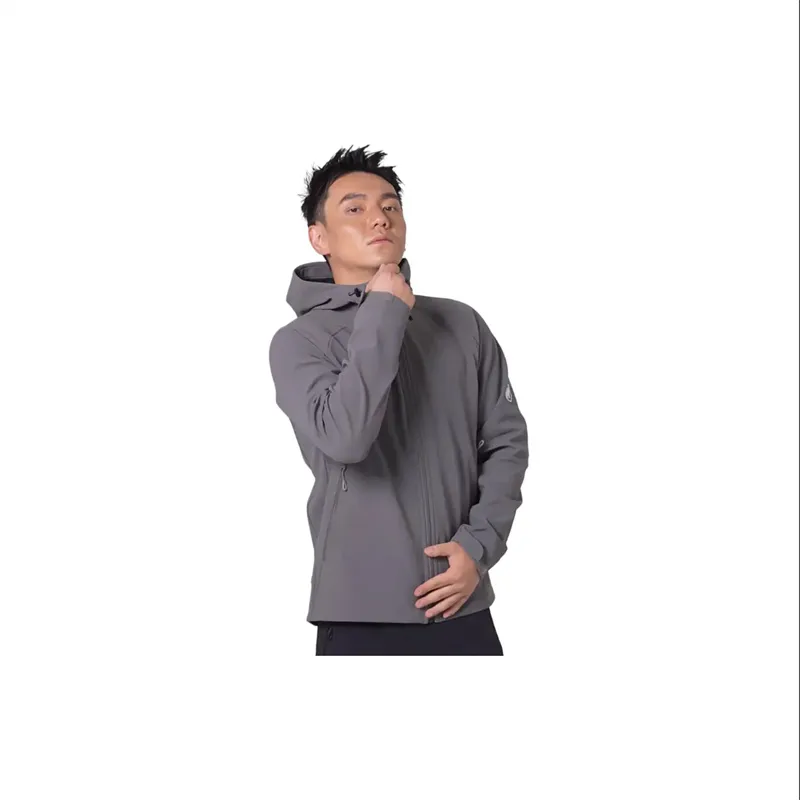 MAMMUT Clion Jackets Coats Unisex Titanium Gray With Free Necklace-2