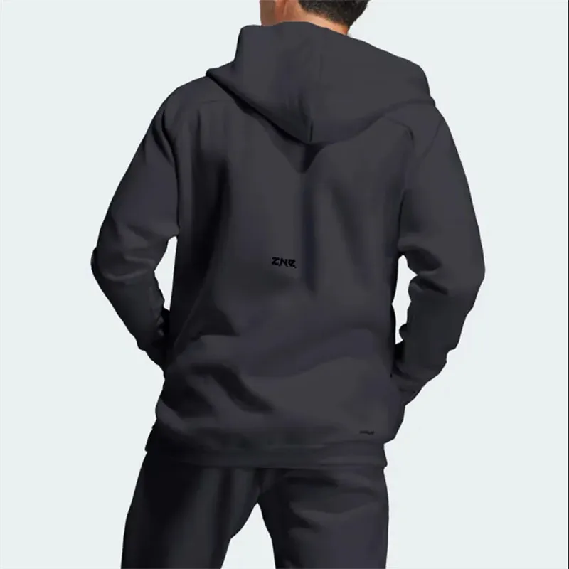 Adidas Adidas SS23 Z.N.E. Series Jackets Coats Unisex Black Comes With Necklace-1
