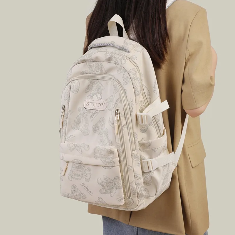 Kevin Cohen Fabric Backpack Tubas Women's Ecru-2