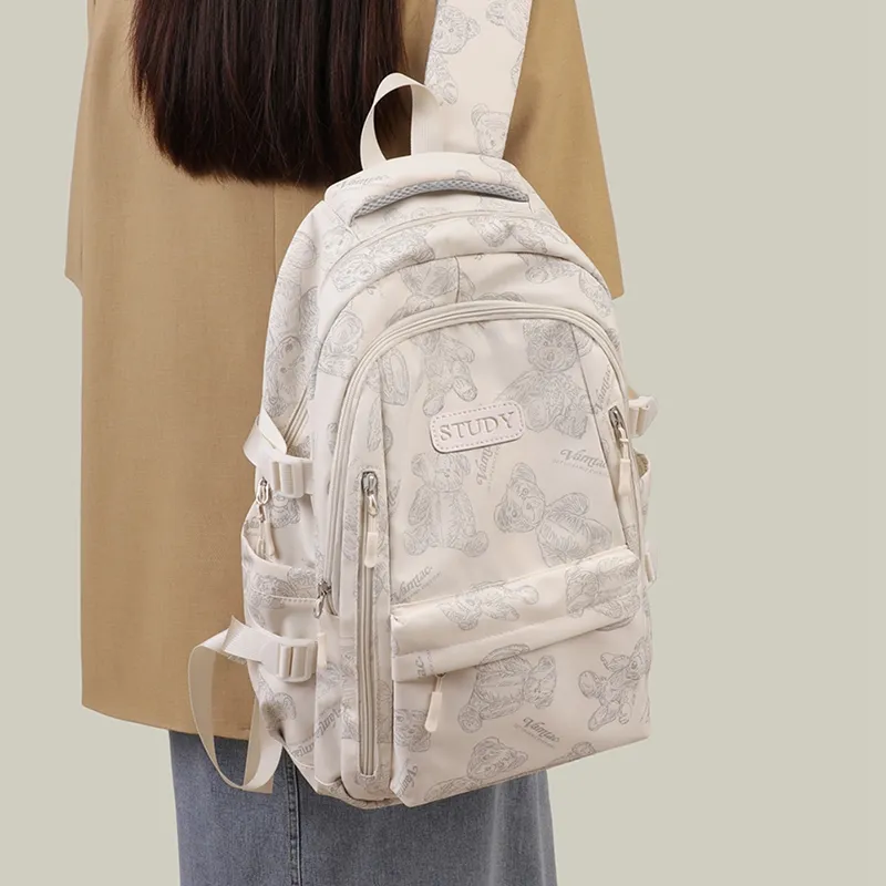 Kevin Cohen Fabric Backpack Tubas Women's Ecru-1