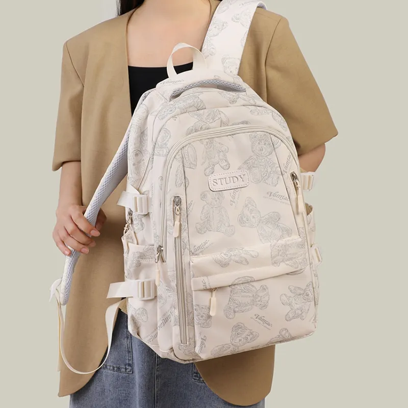 Kevin Cohen Fabric Backpack Tubas Women's Ecru-3