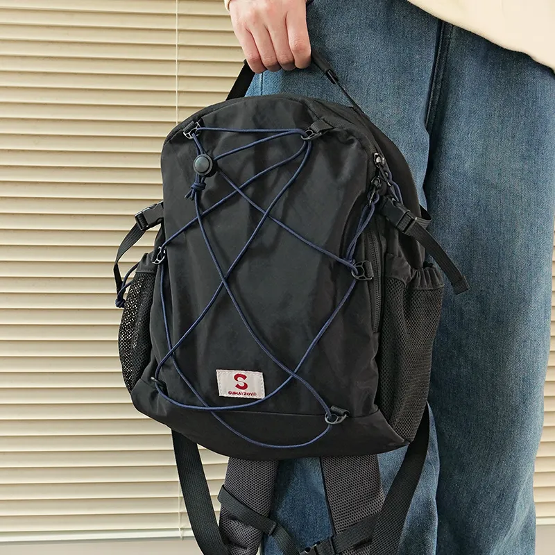 SUMAYZOY Nylon Backpack Regular Unisex Lilac Pink/Hydrangea Green/Tranquil Black-5