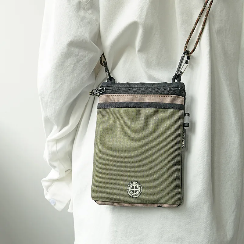 SUMAYZOY Water Repellent Cell Phone Pouch Small Size Unisex Army Green/Navy Blue-1