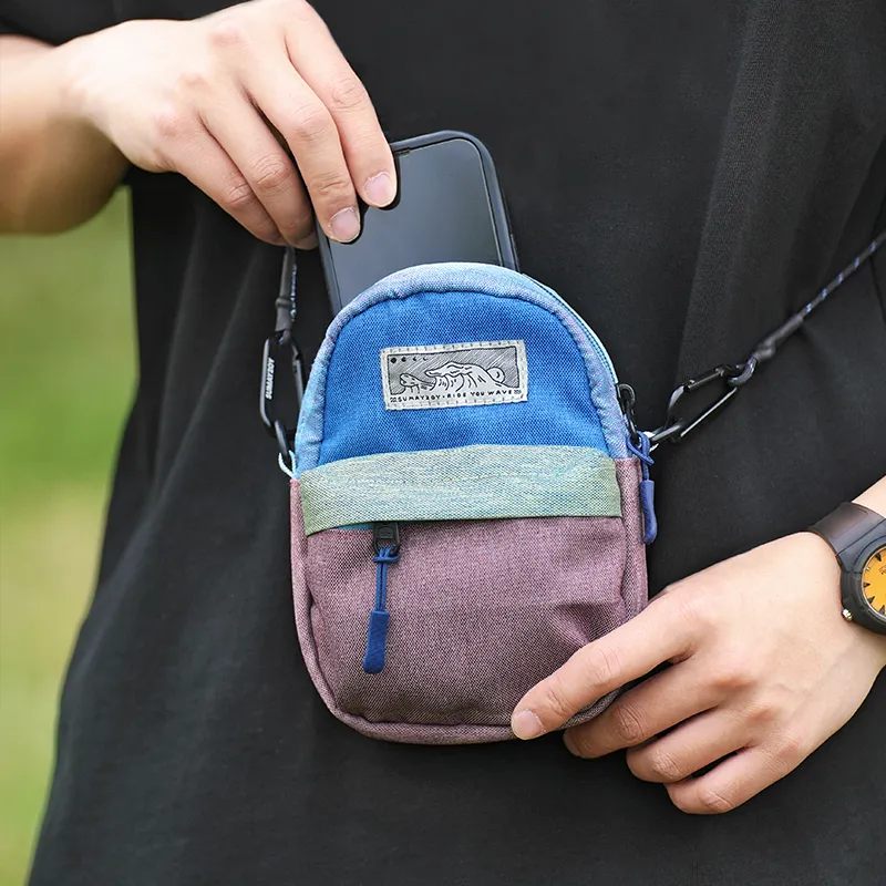 SUMAYZOY Mini Earphone Case Crossbody Halter Mini Pack Small Size Unisex Wild Grape Purple/Rusty Red/Martian Green-11