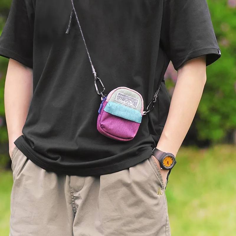 SUMAYZOY Mini Earphone Case Crossbody Halter Mini Pack Small Size Unisex Wild Grape Purple/Rusty Red/Martian Green-3