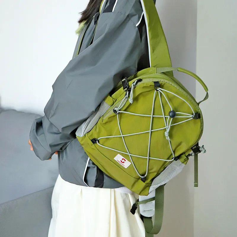 SUMAYZOY Nylon Backpack Regular Unisex Lilac Pink/Hydrangea Green/Tranquil Black-6