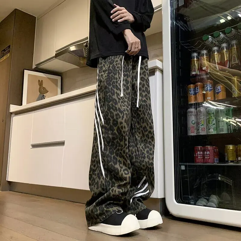 FFOMKE Jeans Unisex Leopard Print-3