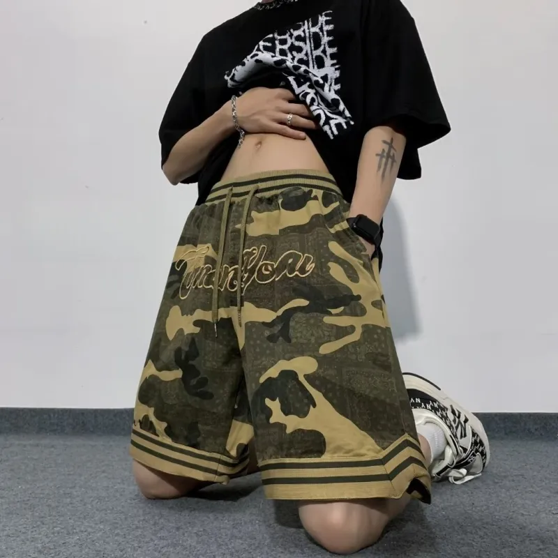 FFOMKE Sports Shorts Unisex All Over Print Camouflage-2