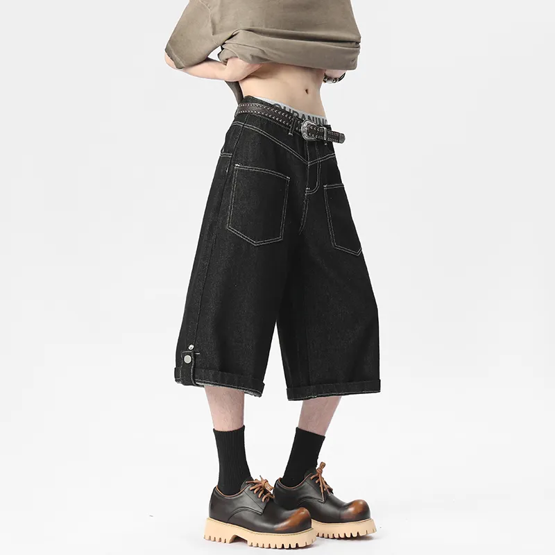 FFOMKE Denim Shorts Unisex Original Denim Black-5