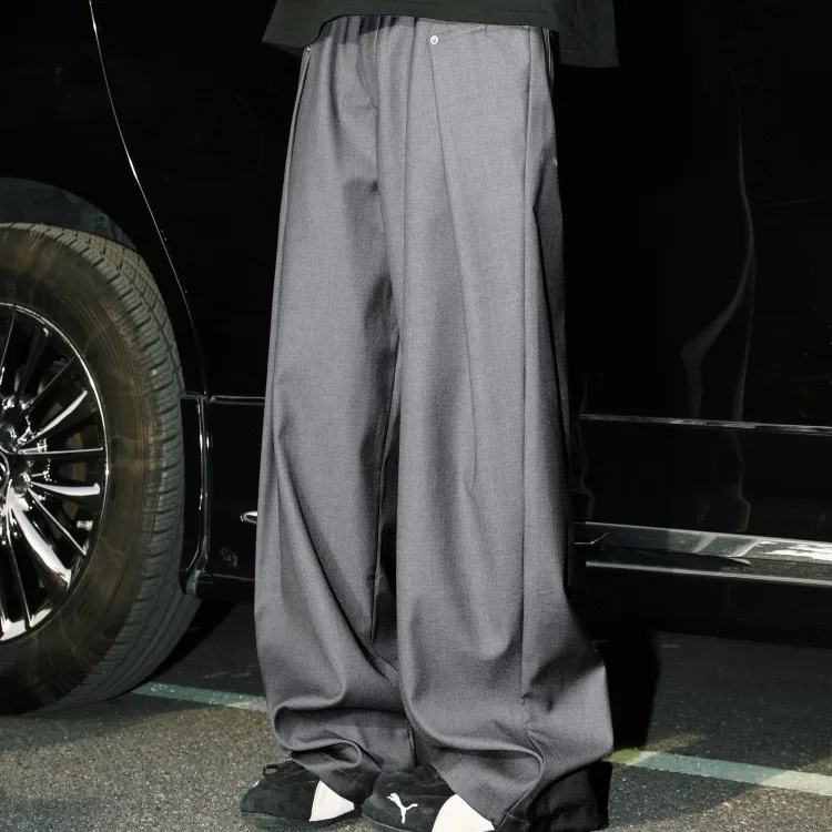 FFOMKE Casual Pants Unisex Gray-2