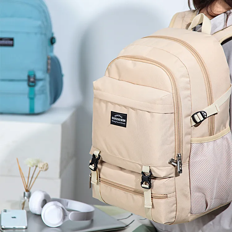 SUISSEWIN Fabric Student Backpack Laptop Bag Regular Unisex Multicolor-3