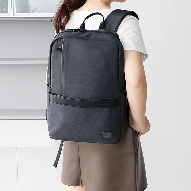 SUISSEWIN Oxford Fashionable Portable Computer Large Capacity Backpack Regular Unisex Light Gray/Dark Gray-12