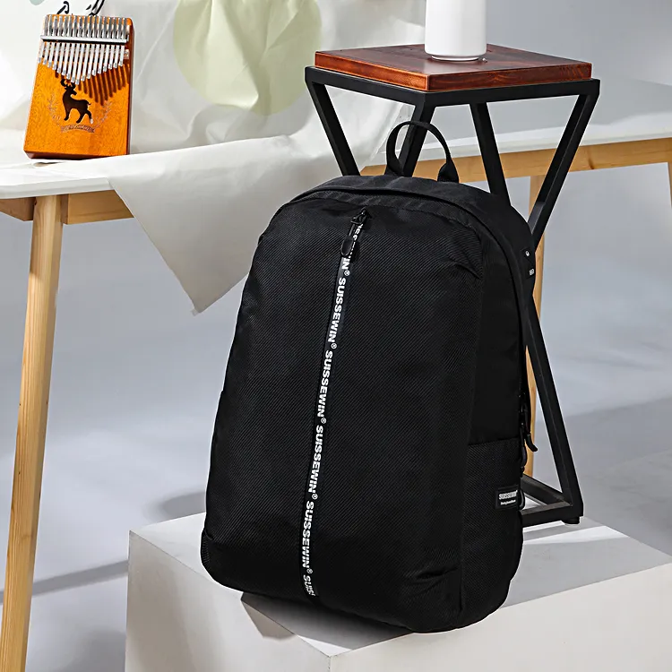 SUISSEWIN Polyester Backpack Regular Unisex Black/Gray/Blue-2