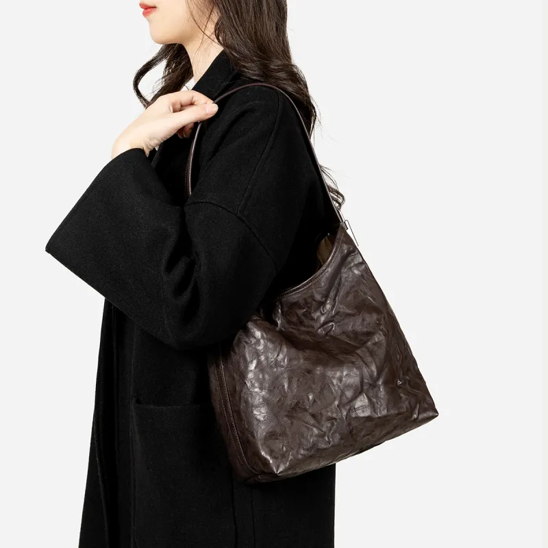 Teenmix Synthetic Leather Shoulder Bag, Crossbody Bag, Hobo Bag, Tote Bag Tubas Women's Agarwood/Ebony/Black-12