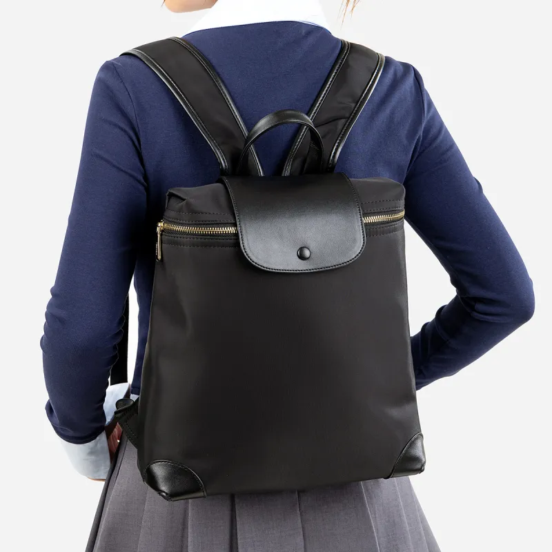 Teenmix Nylon Laptop Backpack Bag Women's Black/Khaki/Blue-7