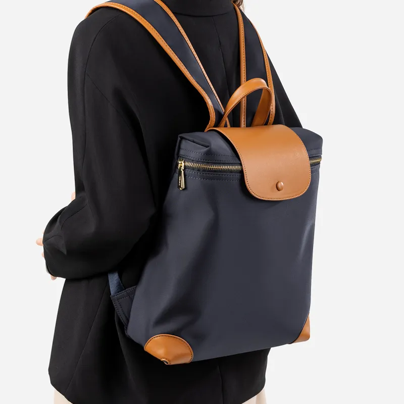 Teenmix Nylon Laptop Backpack Bag Women's Black/Khaki/Blue-13