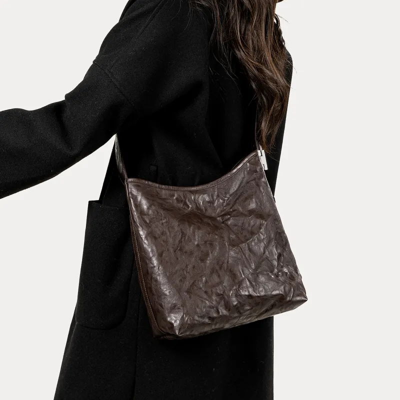 Teenmix Synthetic Leather Shoulder Bag, Crossbody Bag, Hobo Bag, Tote Bag Tubas Women's Agarwood/Ebony/Black-11