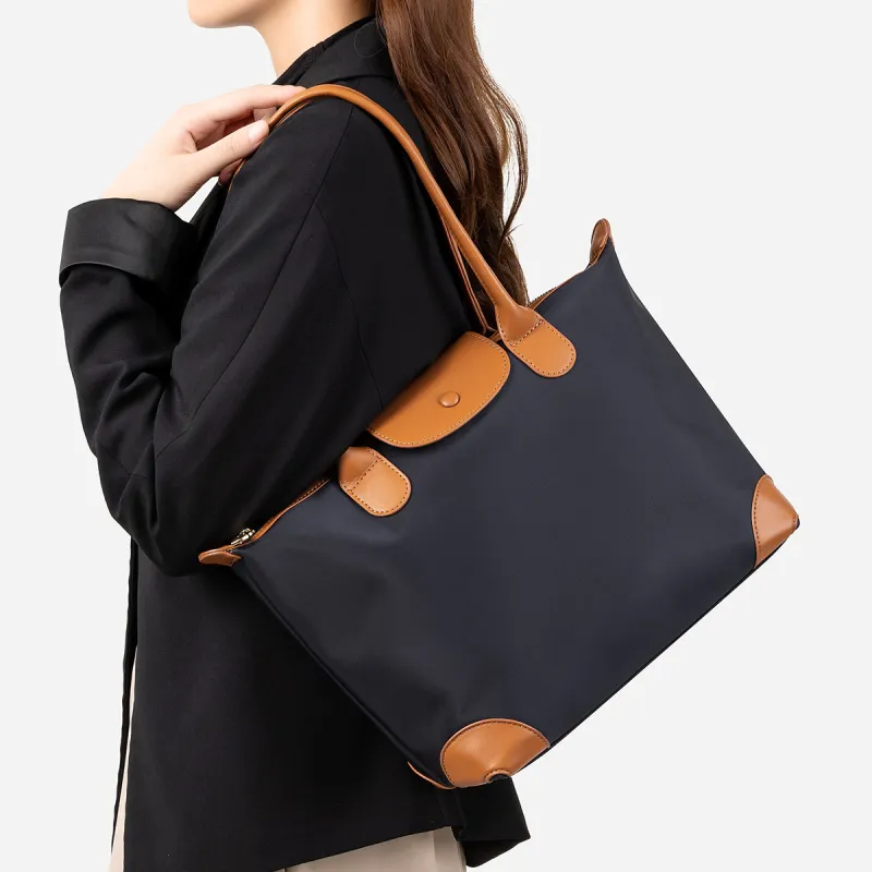 Teenmix Nylon Fabric Shoulder Bag Tote Dumpling Bag Trumpets Women's Blue/Khaki/Black-6