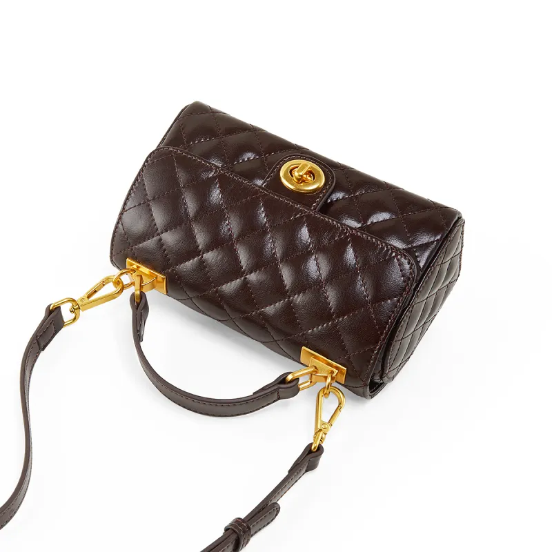 Teenmix Synthetic Leather With Cow Leather Crossbody Bag, Shoulder Bag, Handbag Women's Coffee/Black-11