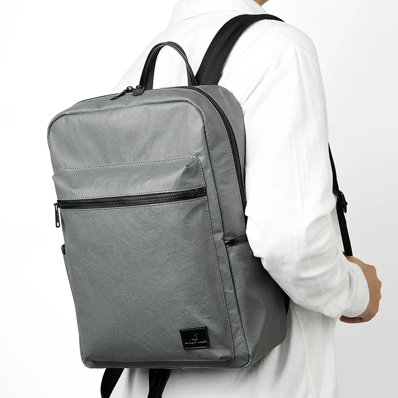 L'ALPINA Crackle Fabric Backpack Large Size Men's Khaki & Black/Gray Blue & Black-9