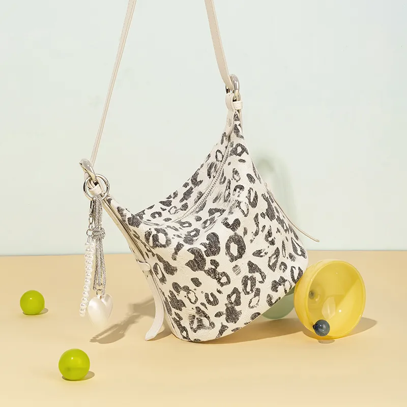 Teenmix Fabric Crossbody Bag, Bucket Bag, Shoulder Bag Women's Milkshake White-11