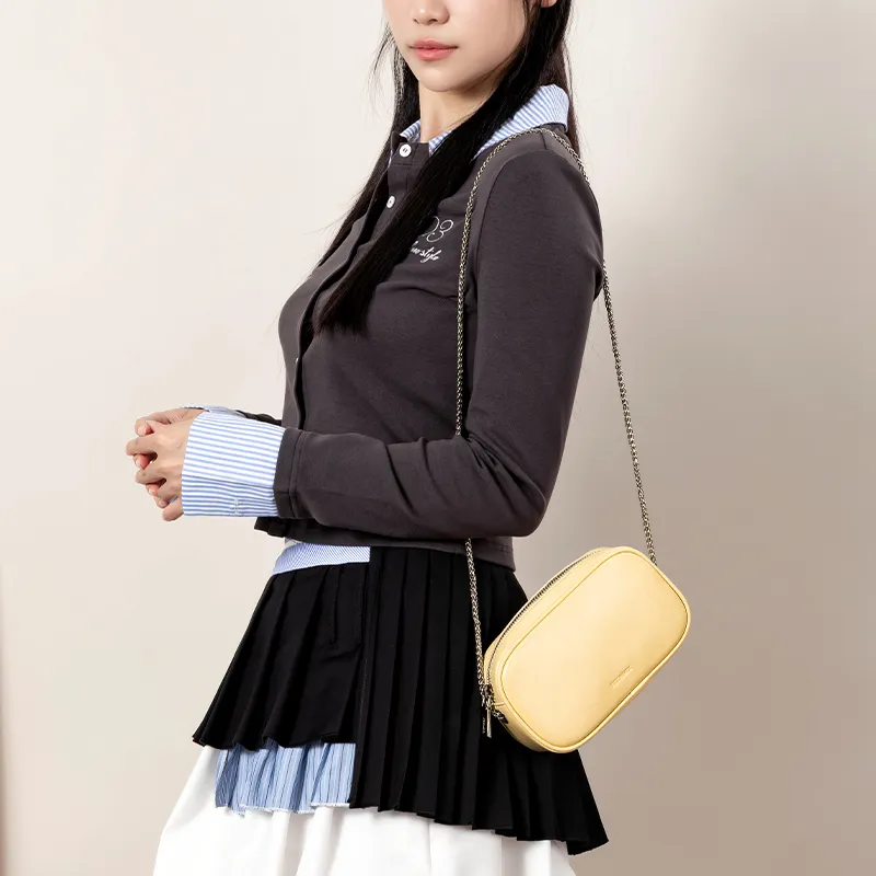 Teenmix Cow Leather With Synthetic Leather Chain Bag, Cell Phone Pouch, Shoulder Bag, Crossbody Bag Women's Multicolor-12