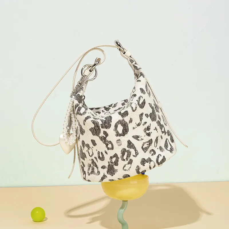 Teenmix Fabric Crossbody Bag, Bucket Bag, Shoulder Bag Women's Milkshake White-10