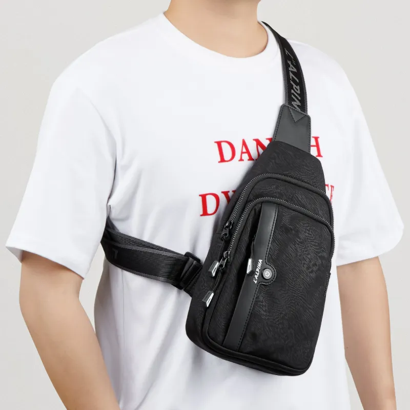 L'ALPINA Nylon Shoulder Bag, Crossbody Bag, Backpack, Sling Bag Regular Men's Black-5